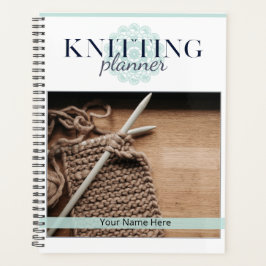 Türkisfarbener moderner Knitterplaner Planer