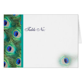 türkisfarbener Pfau Hochzeiten Platzkarten