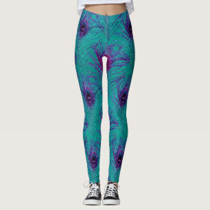 türkisfarbener Pfau Leggings
