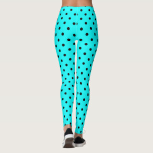 Türkisfarbener Polak-Punkt-Hintergrund Leggings