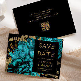 Türkisfarbener QR-Code Hochzeit Sichern Sie das Da Einladung