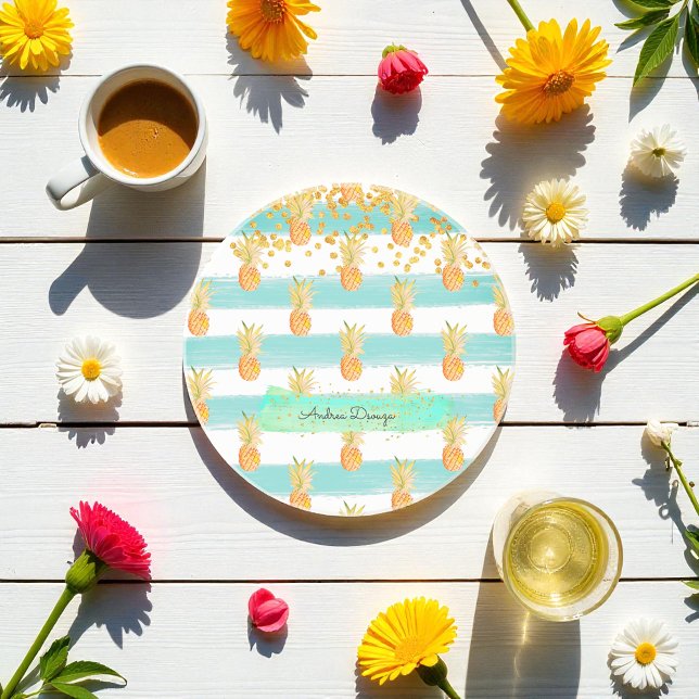 Türkisfarbener Strand Getränkeuntersetzer (Von Creator hochgeladen)