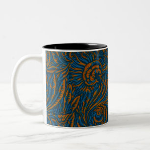 Türkisfarbener William Morris Stil Akanthusblatt B Zweifarbige Tasse