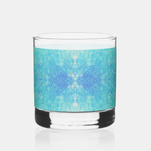 Türkisfarbenes abstraktes Eiskristallmuster Whiskyglas