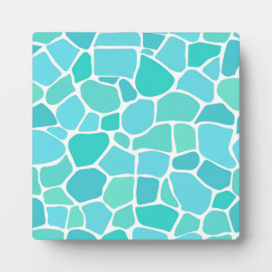 Türkisfarbenes Aqua-Seeglas-Mosaikmuster Fotoplatte