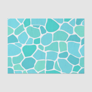 Türkisfarbenes Aqua-Seeglas-Mosaikmuster Seidenpapier