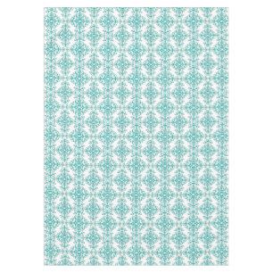 Türkisfarbenes Aqua und weißes fantasievolles flor Tischdecke