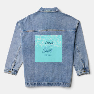 Türkisfarbenes aquamarines Agar süß 16 Geburtstag Jeansjacke