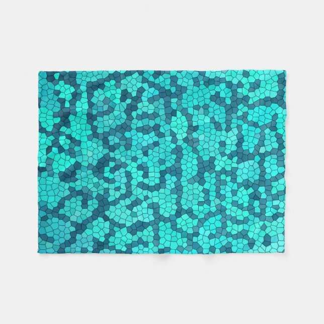 Türkisfarbenes Aquamarines blaues Muster Fleecedecke (Vorderseite (Horizontal))