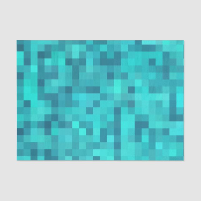 Türkisfarbenes Aquamarines blaues Muster Seidenpapier (Vorderseite)