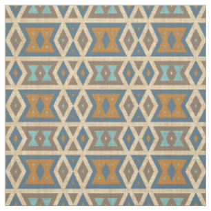 Türkisfarbenes Aquamarines blaues Orange Aztec Mos Stoff