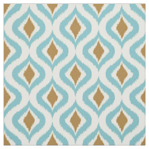 Türkisfarbenes, Aquamarines, braunes Retro-Chic-F Stoff