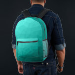 Türkisfarbenes aquamarines geometrisches Messemust Bedruckter Rucksack<br><div class="desc">Türkisfarbener aquamariner geometrischer Mesh-Muster bedruckter Rucksack. Coole Mode Accessoires Tasche für jeden. Türkisfarbenes aquamarines Dreieck geometrisches Mesh mit heller bis dunkler Ober-Farbverlauf.</div>