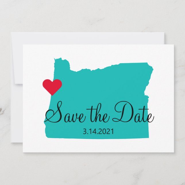 Türkisfarbenes Aquamarines Wasser Oregon Küste Zie Save The Date (Vorderseite)
