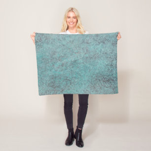 Türkisfarbenes Copper Patina Textur Geschenk Fleecedecke