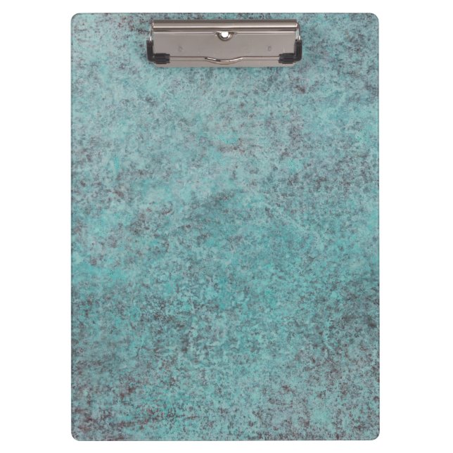 Türkisfarbenes Copper Patina Textur Geschenk Klemmbrett (Vorderseite)
