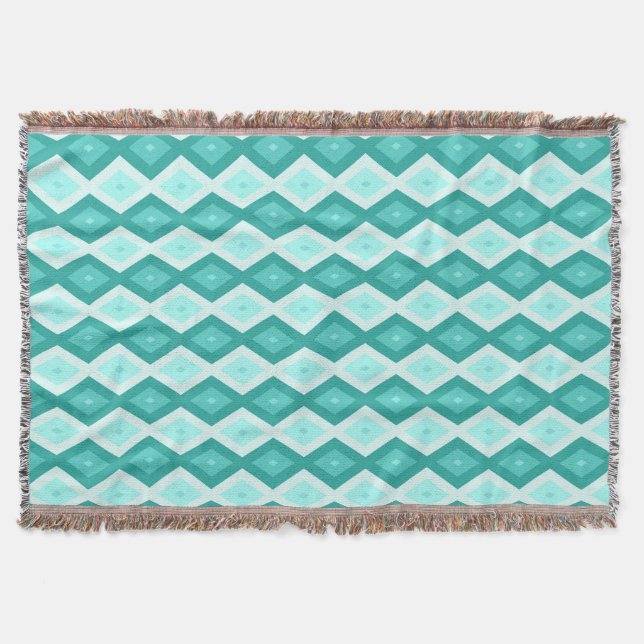 Türkisfarbenes Diamantmuster Decke (Vorderseite)