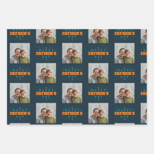 Türkisfarbenes Foto-Wrapping-Blatt des Vaters Geschenkpapier Set