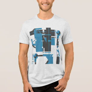Türkisfarbenes geometrisches Abstract Design Tri-Blend Shirt