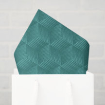 Türkisfarbenes geometrisches Muster mit einem 3D-W