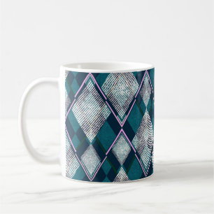 Türkisfarbenes geometrisches, rhombisches Nahtlose Kaffeetasse