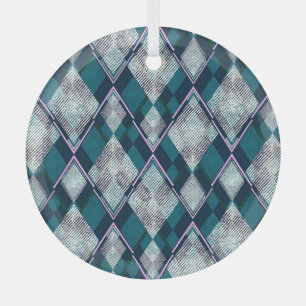 Türkisfarbenes geometrisches rhombisches nahtloses ornament aus glas