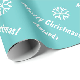 Türkisfarbenes Geschenkpapier Weihnachten   Person