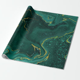 Türkisfarbenes goldfarbenes Marmordesign Geschenkpapier