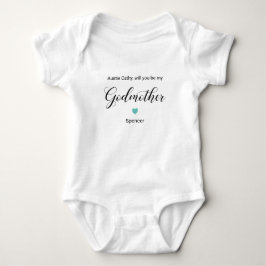 Türkisfarbenes Herz wirst du mein Godmuttervorschl Baby Strampler
