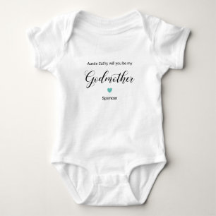 Türkisfarbenes Herz wirst du mein Godmuttervorschl Baby Strampler