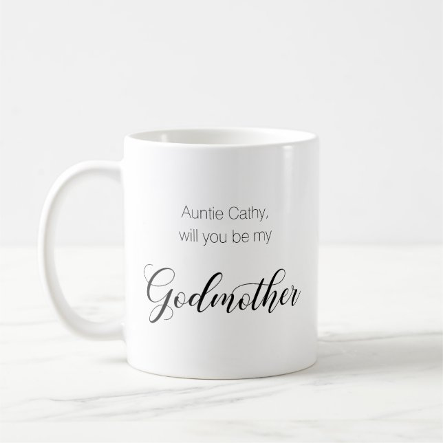 Türkisfarbenes Herz wirst du mein Godmuttervorschl Kaffeetasse (Links)