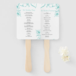 Türkisfarbenes Hibiskus Blume Beach Hochzeitsprogr Fächer