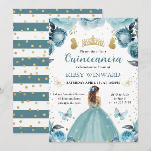 Türkisfarbenes Kleid Rote Haare Prinzessin Quincea Einladung