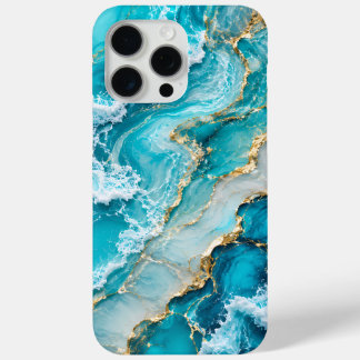 Türkisfarbenes Lagunenwellen-Abstrakt Case-Mate iPhone Hülle
