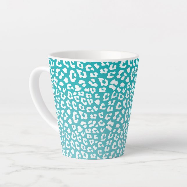 Türkisfarbenes Leopard-Druckmuster Milchtasse (Linke Ecke)