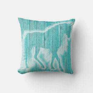 Türkisfarbenes Mattiertes Winter Unicorn Kissen