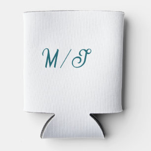 Türkisfarbenes Monogramm Hochzeitspaar Name einfac Dosenkühler