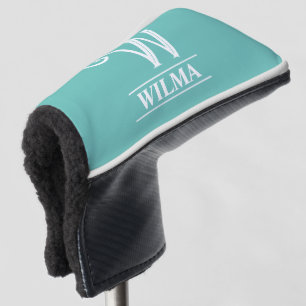 Türkisfarbenes monogrammbezogenes Putter-Golf-Head Golf Headcover