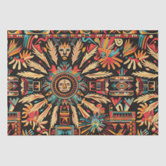 Türkisfarbenes Musterteppichpapier "Aztec Dream" Seidenpapier