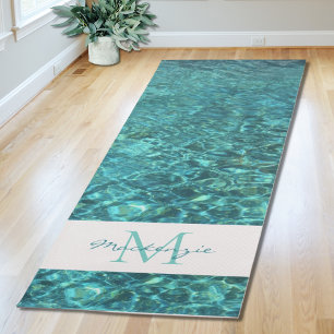 Türkisfarbenes Namensmonogramm  Yogamatte