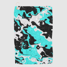 Türkisfarbenes Ölverschmutzungs-Rave-Camo Golfhandtuch