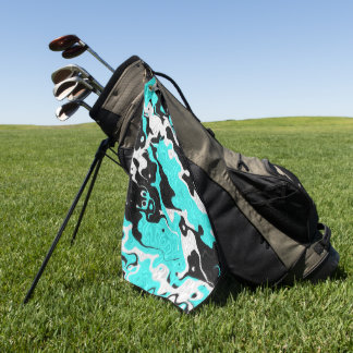 Türkisfarbenes Ölverschmutzungs-Rave-Camo Golfhandtuch