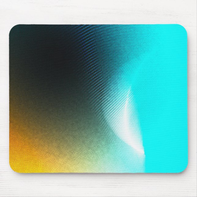 Türkisfarbenes Oranges Abstraktes Gradienten-Netz- Mousepad (Vorne)