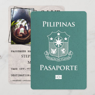 Türkisfarbenes philippinisches Reisepass Save The Date
