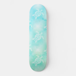 Türkisfarbenes Schildkrötenmuster Tropische Küste Skateboard