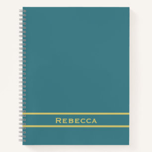 Türkisfarbenes Schlichtes Monogramm Notizbuch