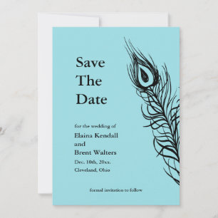 Türkisfarbenes Schüttle deine Schwanzfedern Termin Save The Date