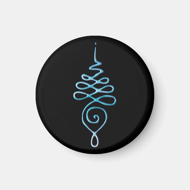 Türkisfarbenes Unalome Magnet (Vorne)