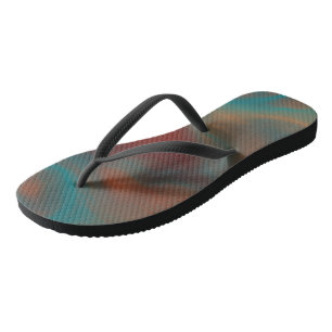 Türkisfarbenes und rostfarbenes Marmorschwung-Abst Flip Flops