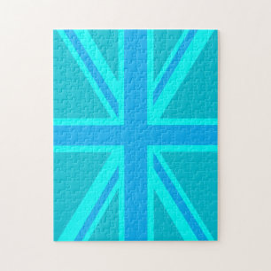 Türkisfarbenes Union Jack britisches Flaggen-Desig